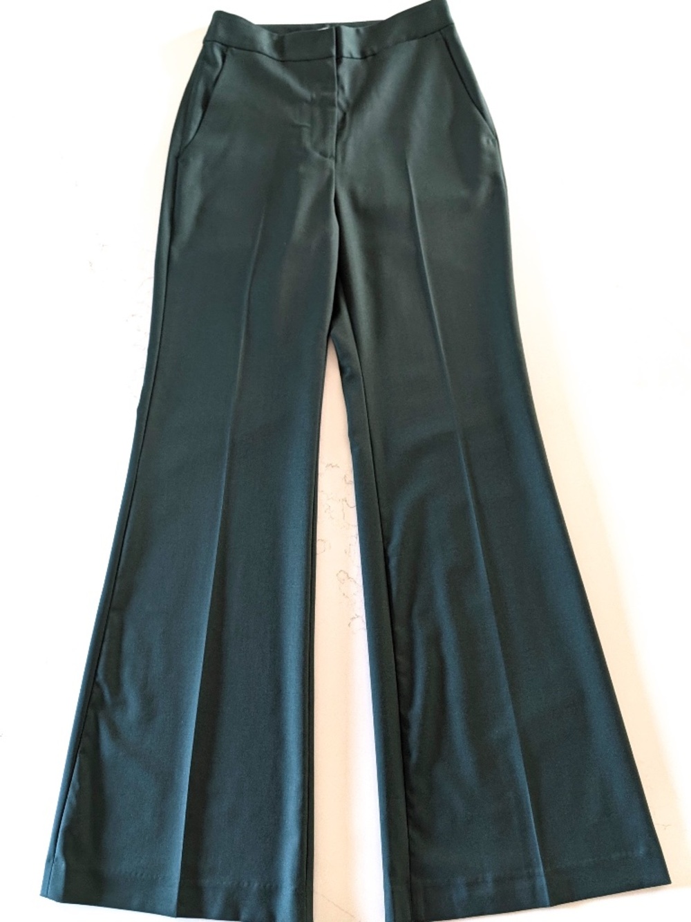 ARGENT Womens 2 Tailored Flare Trouser Deep Forest Green Seasonless Wool NWT